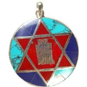  Vajrayogini Yantra Inlay Pendant with Central The Ten 