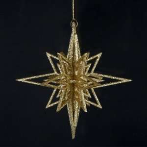   Glittered Gold Moravian Star Christmas Ornaments 5.5