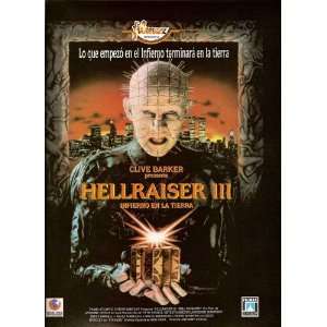  Hellraiser 3 Hell On Earth (1992) 27 x 40 Movie Poster 