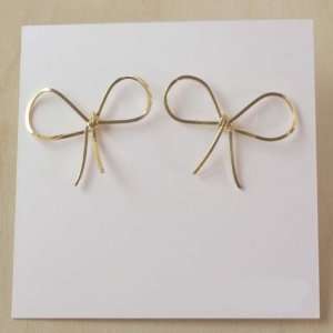  14K Gold Fill Bow Tie   Reminder Earrings Jewelry