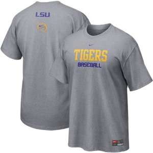  Nike LSU Tigers Ash Baseball Practice T shirt Sports 