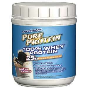 Pure Protein 100% Whey Protein Powder, Cookies N Cream, 1 lb (Quantity 