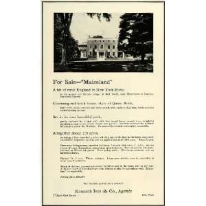 1922 Ad Kenneth Ives Real Estate Maizeland Red Hook Dutchess County 