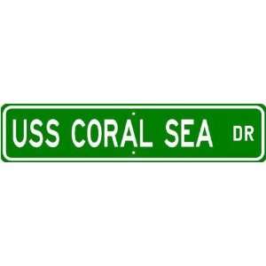  USS CORAL SEA CV 43 Street Sign   Navy Ship Gift Sailor 