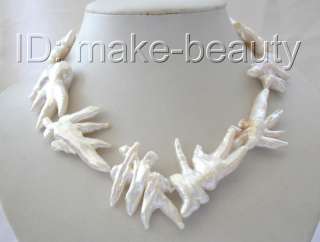   baroque white reborn keshi freshwater cultured pearl necklace  