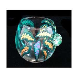  Party Palms Design   Hand Painted   5 oz. Votive with 