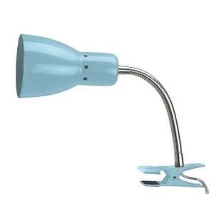  Light Blue Finish Metal Clip On Table Desk Lamp