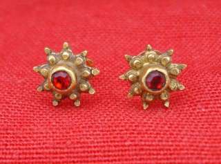 ANCIENT BELLYDANCE ETHNIC TRIBAL 18 CT OLD GOLD EARRING  