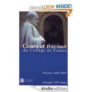   travaux (French Edition) Collège de France  Kindle Store