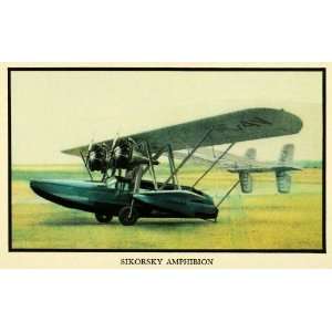 1930 Print Sikorsky Amphibion Aircraft College Point Long Island Pratt 