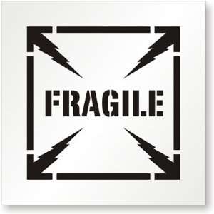 Fragile Polyethylene Stencil Sign, 24 x 24 Office 