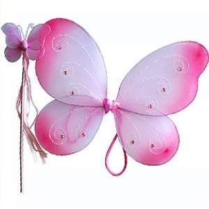  Fairy Pixie Wings & Wand Set (2pc) Select Color: pink 