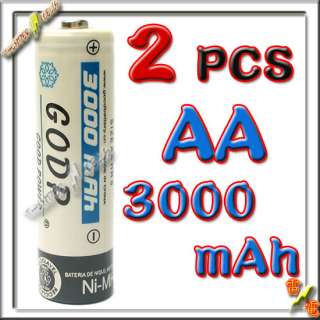 LR6 AA 3000mAh NiMH Rechargeable Battery Cell 3A GODP  