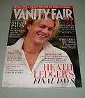 Vanity Fair Magazine 08/09 Heath Ledger, Sarah Palin