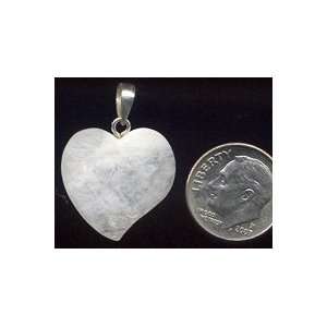  White Moonstone Asymmetrical Heart Pendant Arts, Crafts 