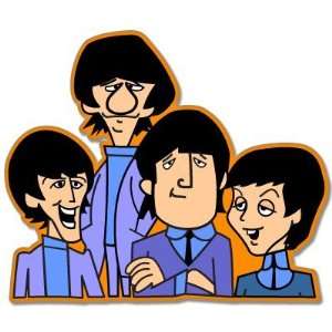  The Beatles band cartoon bumper sticker decal 5 x 4 