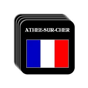  France   ATHEE SUR CHER Set of 4 Mini Mousepad Coasters 