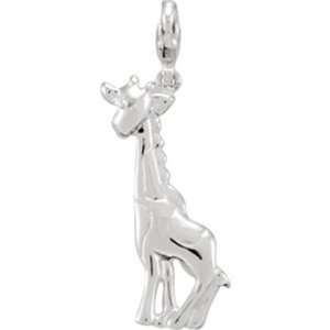  Sterling Silver Giraffe Charm: Jewelry