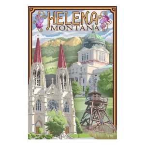  Helena, Montana   Town Views Premium Poster Print, 18x24 