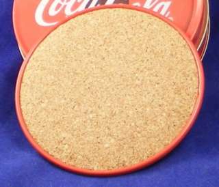 COCA  COLA COASTERS WITH TIN SET OF 4 DATED 1999  