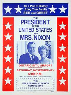 1972 Richard Nixon Final Campaign Appearance Poster  