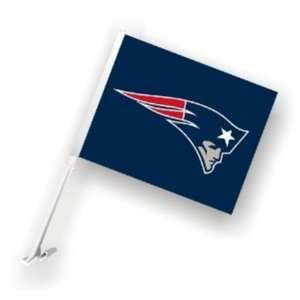 New England Patriots Car Flag W/Wall Brackett Set Of 2   New England 
