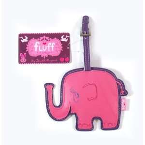 Pink Elephant Luggage Tag by Fluff