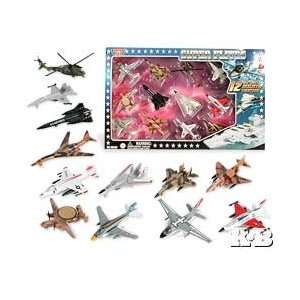  Super Flites   Fighter Aircraft 12 Pack Die Cast Set Toys 