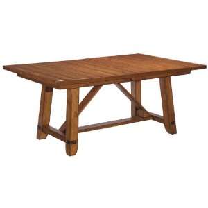    Broyhill Heritage Distressed Pine Trestle Table: Home & Kitchen
