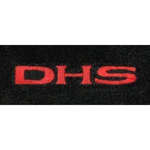   Titanium Grey Mat Logo DHS Letters Embroidery   Red Automotive
