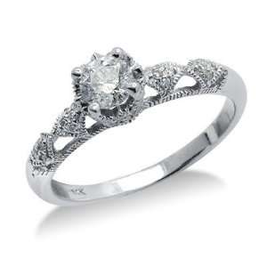    Round Cut Diamond Promise Ring in White Gold Avianne & Co Jewelry