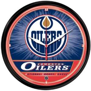  Edmonton Oilers NHL Round Wall Clock: Sports & Outdoors