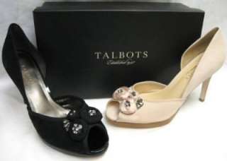 TALBOTS Allie2 $199 dOrsay SUEDE LEATHER PUMPS PINK or BLACK with 