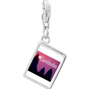   Plated Travel Angkor Wat Photo Rectangle Frame Charm Pugster Jewelry