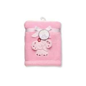  Baby Starters Plush Reversible Pink Elephant Blanket: Baby