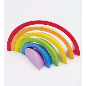   Hape Creative Rainbow Curve Wooden 6 Piece Nesting Set Toys & Games