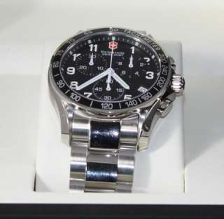 Victorinox 241122 Swiss Army Mens Classic Chrono Black Dial Watch NEW 