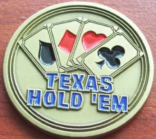 TEXAS HOLDEM BRONZE LUCKY POKER CHALLENGE CARD OR CHIP COVER COIN W 