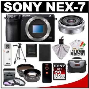 Sony Alpha NEX 7 Digital Camera Body (Black) with E 16mm f 