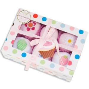   Baby Bunch Cupcakes   Set of 6 Pink & White Bodysuits!: Baby