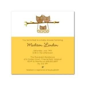  Baby Shower Invitations   Owl Family Mustard By Night Owl 