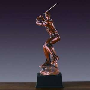  Backswing Baseball Player Bronze Finish Statue with Base 