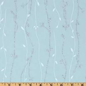   Vines Glitter/Light Blue Fabric By The Yard: Arts, Crafts & Sewing
