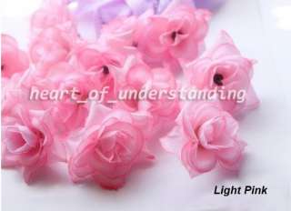 24x 4.5cm/1.8 Artificial Silk Bloom Rose Flower Heads Wedding Lot 