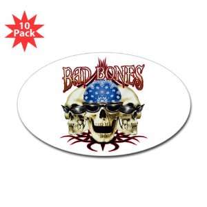  Sticker (Oval) (10 Pack) Bad Bones Skulls: Everything Else