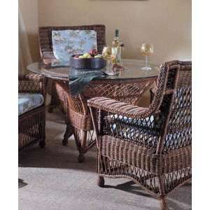  South Sea Rattan Bass Harbor Dining Table w/ Glass Top 