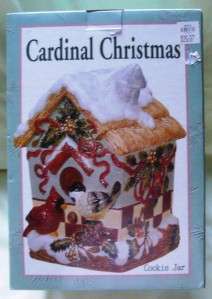 Benchmark Ceramic Cardinal Cookie Jar NIB! Christmas  