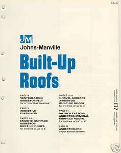 Johns Manville Asbestos Asbestile Roofing Felt Catalog  