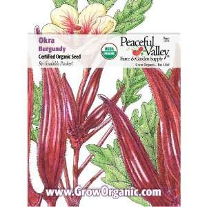 Organic Okra Seed Pack, Burgandy Patio, Lawn & Garden