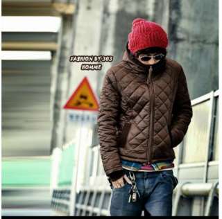2010 Men Slim Fit Fashion Brown Hooded Down Coat Jacket  